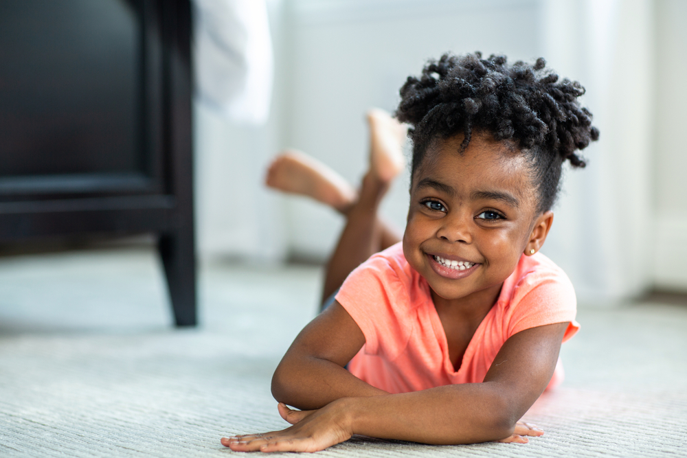 Adorable,African,American,Little,Girl,Smiling